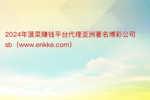 2024年菠菜赚钱平台代理亚洲著名博彩公司sb（www.enkke.com）