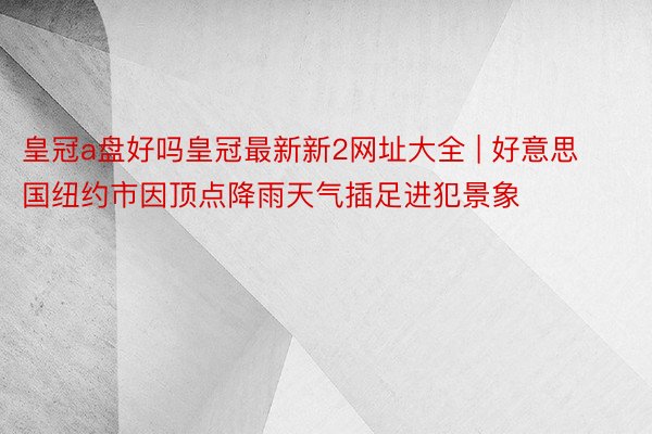 皇冠a盘好吗皇冠最新新2网址大全 | 好意思国纽约市因顶点降雨天气插足进犯景象